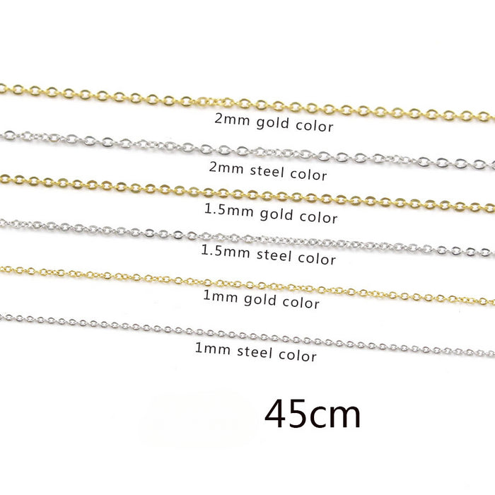 Wholesale 1/1.5/2mm Cross Chain Titanium Steel Chain Necklace JDC-NE-MingB002