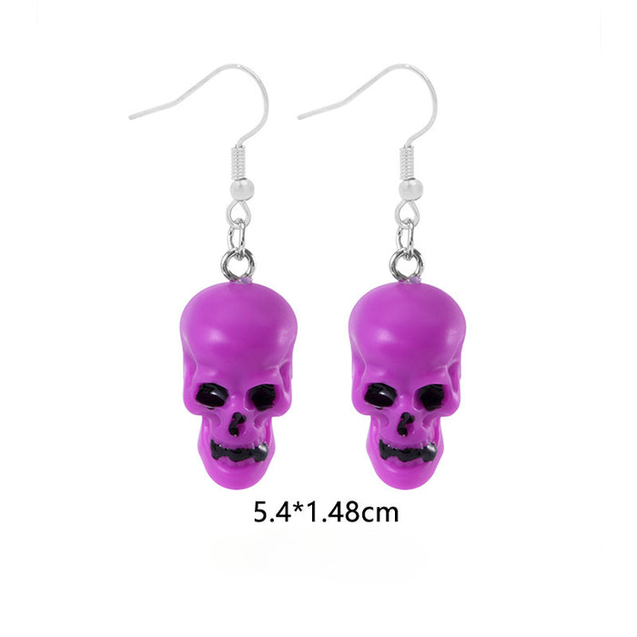 Wholesale 5pcs Halloween Series Skull Pumpkin Zinc Alloy Earrings JDC-ES-BinL009