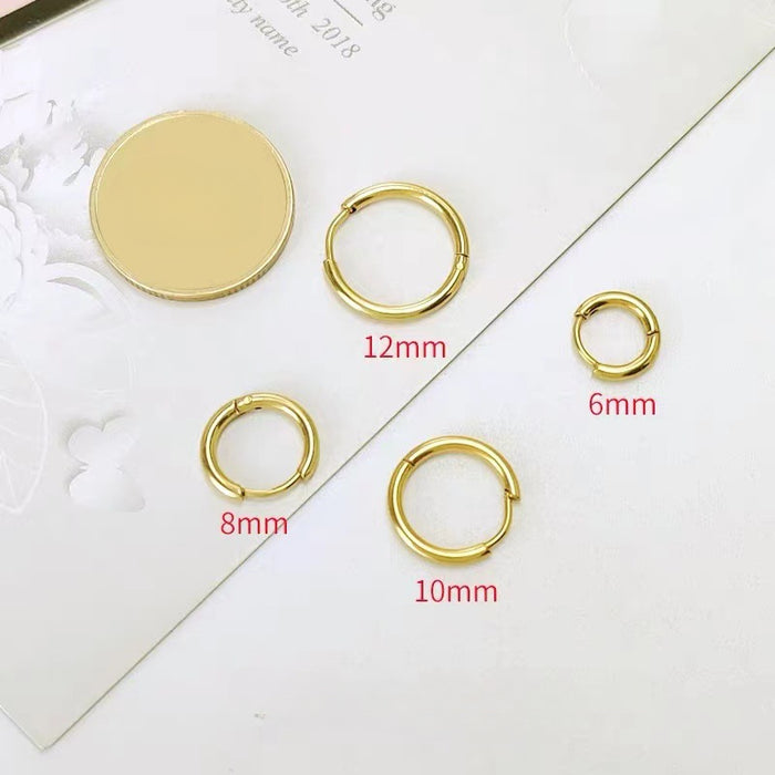 Wholesale Titanium Steel Round Wire Earrings Exquisite Ear Care Set Small Earrings JDC-ES-RX001