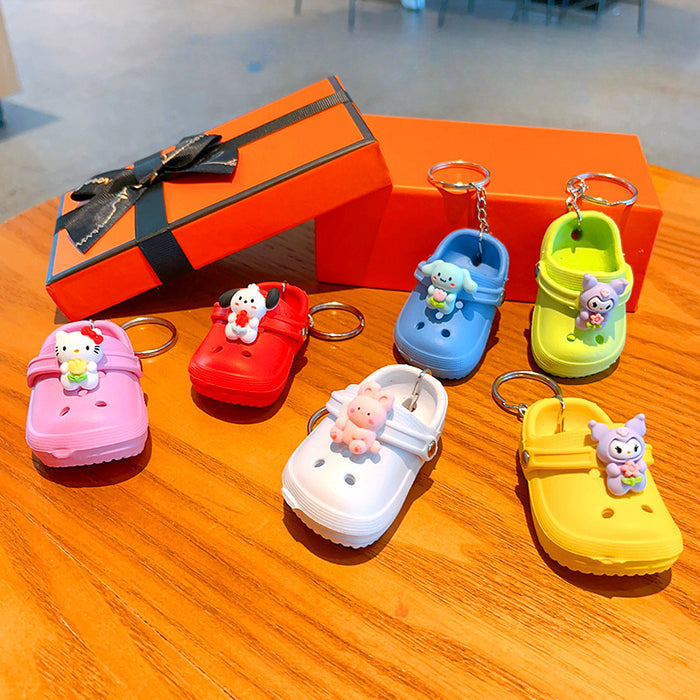 Wholesale Cartoon Mini Slippers Croc Keychain Keychain JDC-KC-FuYue001