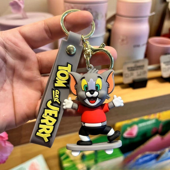 Wholesale Cartoon Anime Cat and Mouse Skateboard Keychains JDC-KC-Biaopan004