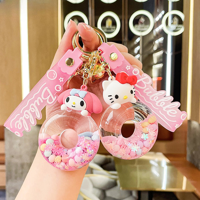 Wholesale Acrylic Cartoon Doll Quicksand Bottle Keychain JDC-KC-Benxin004