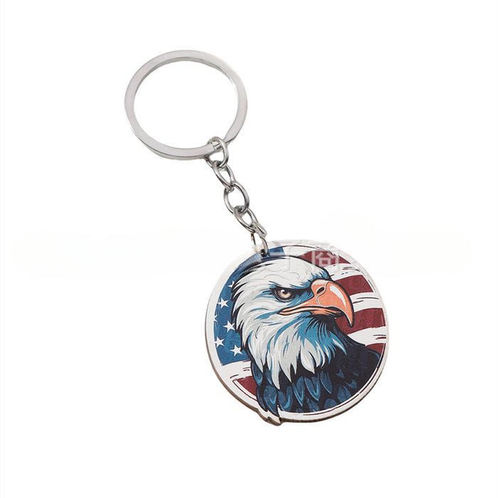 Wholesale Wooden Independence Day Keychain JDC-KC-RongRui006