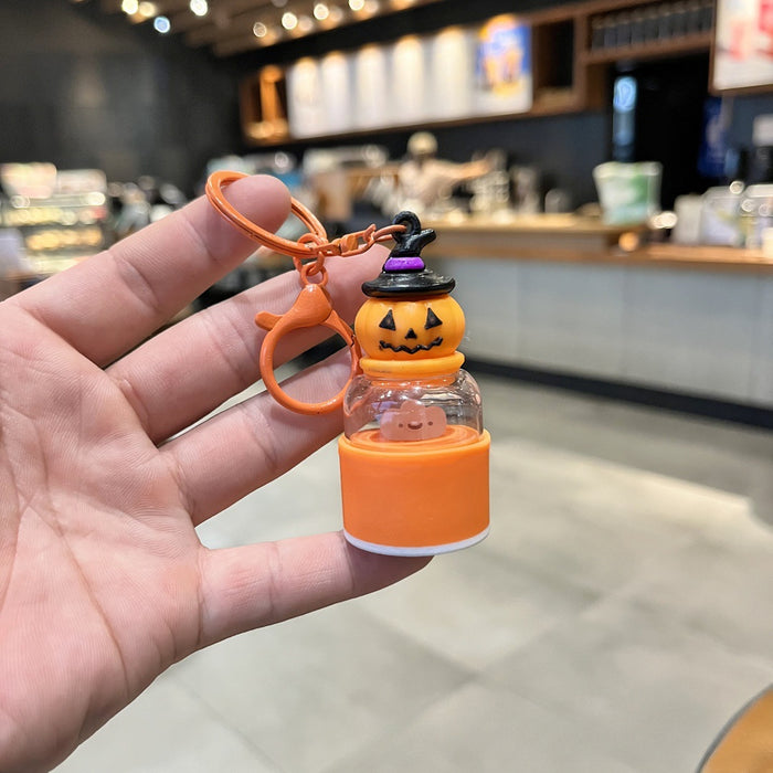 Wholesale Halloween Pumpkin Silicone Keychain JDC-KC-Biaopan001