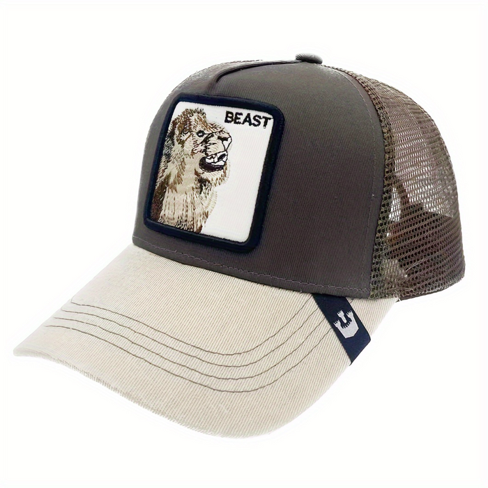 Wholesale Animal Patch Trucker Hat - Embroidered Mesh Snapback Cap