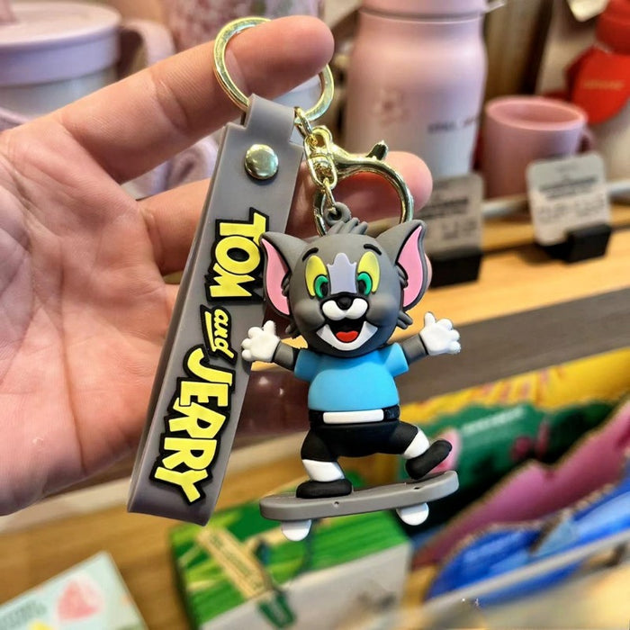 Wholesale Cartoon Anime Cat and Mouse Skateboard Keychains JDC-KC-Biaopan004