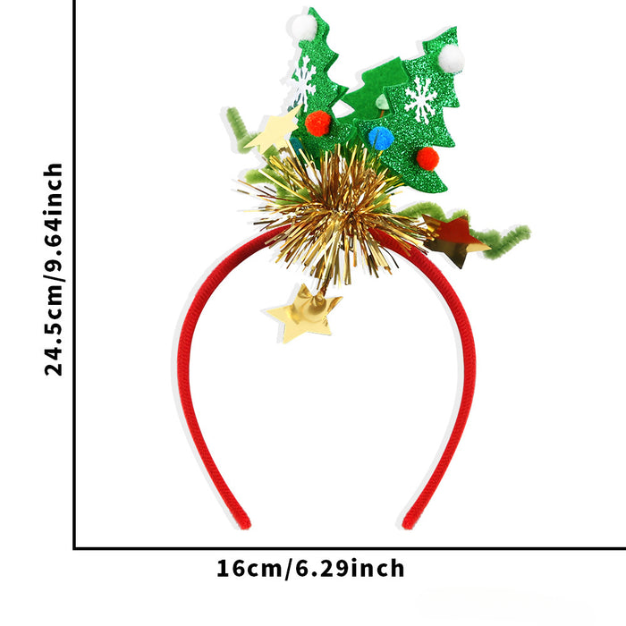 Wholesale Plastic Bow Deer Antler Head Buckle Christmas Tree Snowman Christmas Headband JDC-HD-ZHHAO002