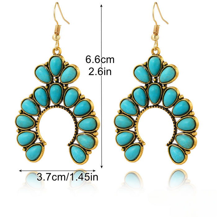 Wholesale Turquoise Ethnic Style Earrings JDC-ES-ManY048