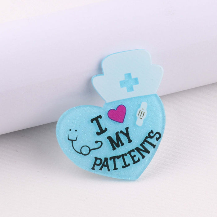 Wholesale 10pcs Cartoon Nurse Acrylic Patch Telescopic Buckle Accessories JDC-FK-OuYie001