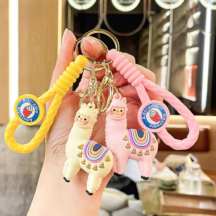 Wholesale Cartoon Doll Alpaca Doll Silicone Keychain JDC-KC-Benxin041