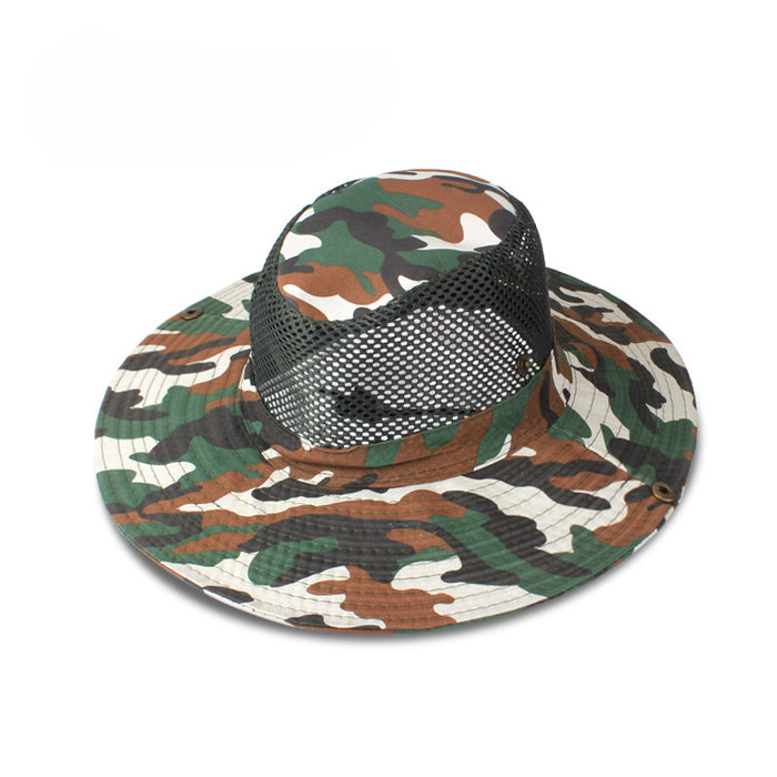 Wholesale Outdoor Camouflage Mesh Hat Round Brim Fishing Hat JDC-FH-DG015