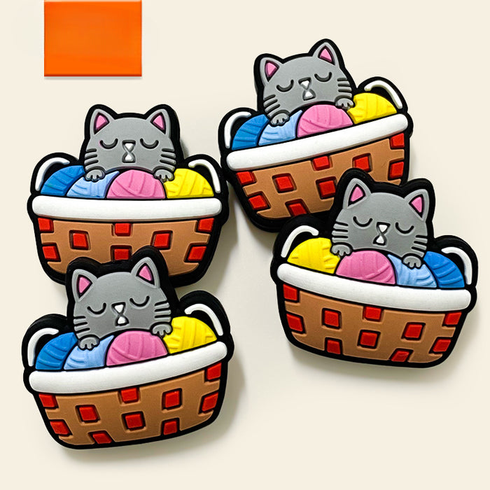 Wholesale 10PCS Cartoon Cute Cat Silicone Beads JDC-BDS-WDX057