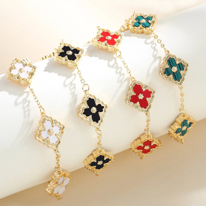 Wholesale 12PCS Clover Alloy Bracelet JDC-BT-DiMan002