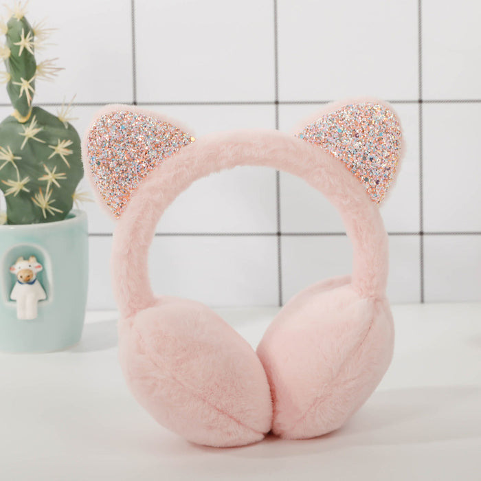 Wholesale warm winter rabbit fur children' s earmuffs
