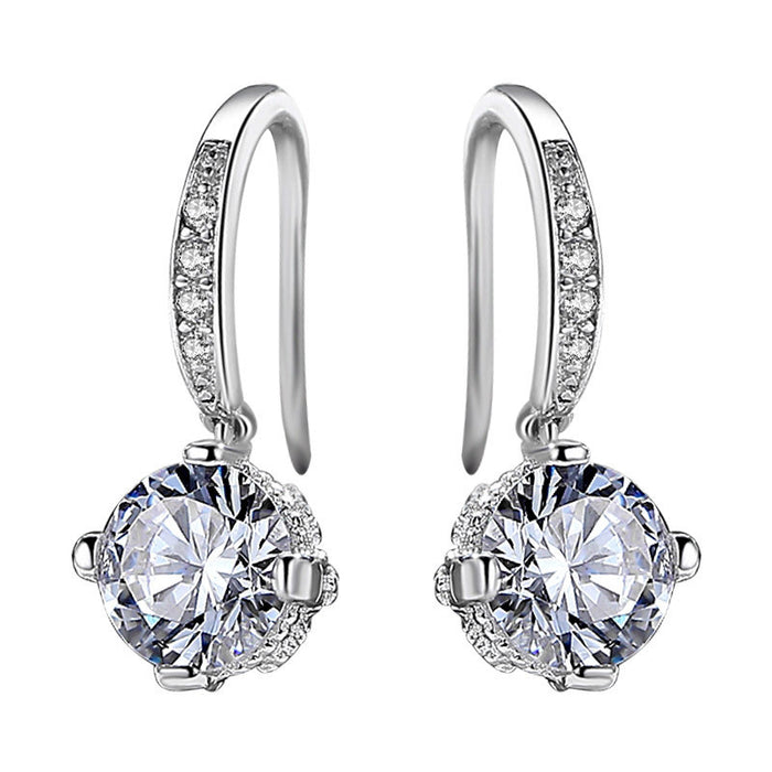 Wholesale   Silver Earrings Women's  Elegant Earrings Water Drop Earrings Simple All-match Accessories Earrings