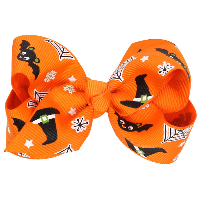 Wholesale Halloween Cartoon Print Bow Hairpin JDC-HC-QiuN014