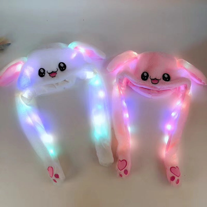 Wholesale Bunny hat with moving ears cute plush warm hat