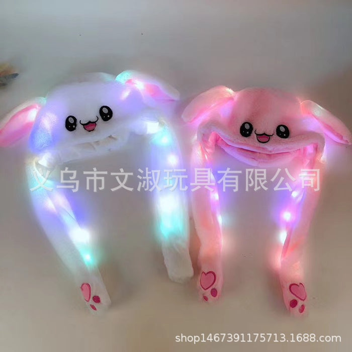 Wholesale Bunny hat with moving ears cute plush warm hat