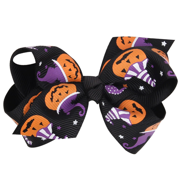 Wholesale Halloween Cartoon Print Bow Hairpin JDC-HC-QiuN014