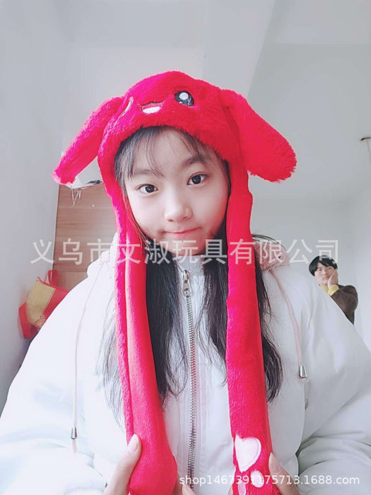 Wholesale Bunny hat with moving ears cute plush warm hat