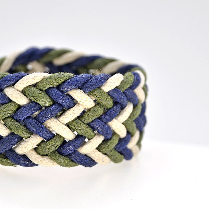 Wholesale Cotton and Linen Wide Braided Bracelet JDC-BT-QianY009