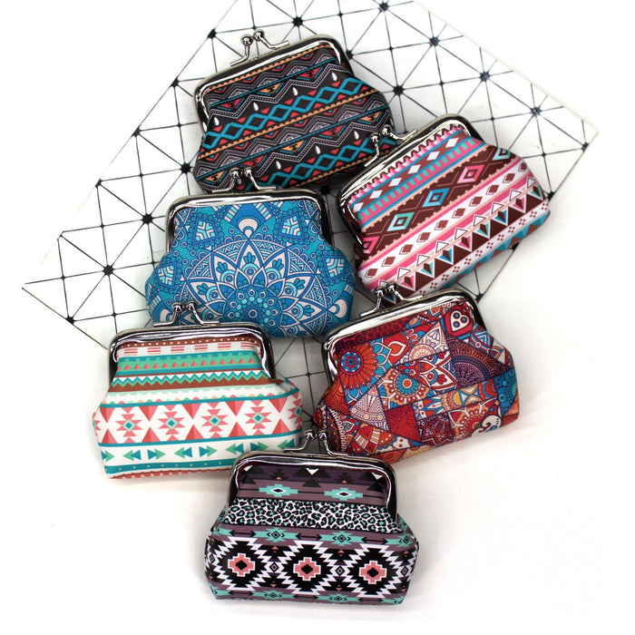 Wholesale Vintage Ethnic Print Coin Purse JDC-WT-QiWang002