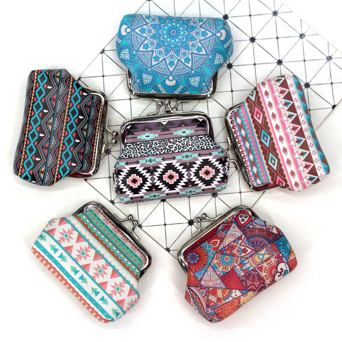 Wholesale Vintage Ethnic Print Coin Purse JDC-WT-QiWang002