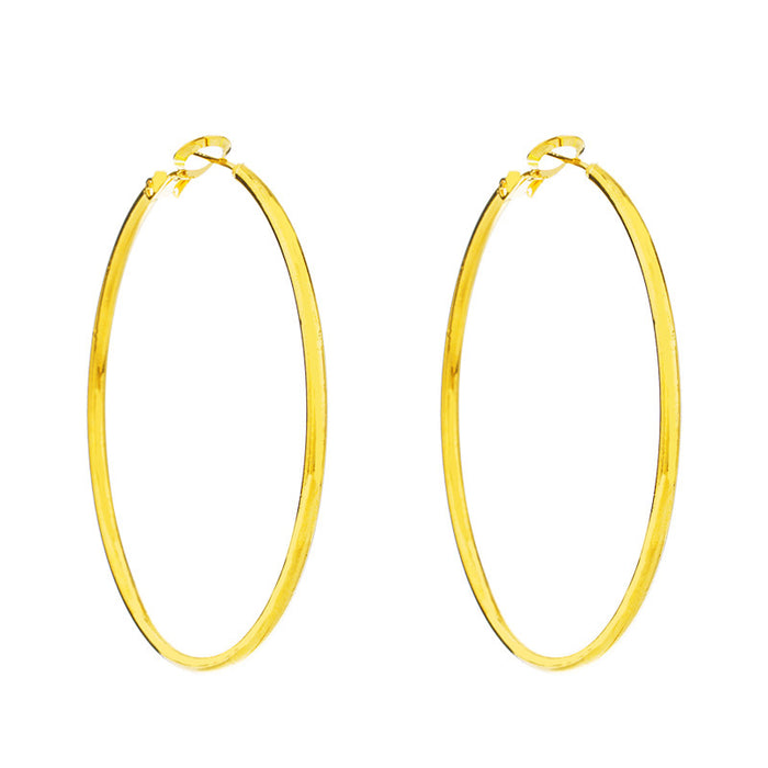 Wholesale Fashionable and minimalist circle earrings with gold-plated ear loops and accessories