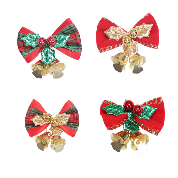 Wholesale Christmas Linen Bow Bell Christmas Tree Pendant Gift Box Decoration JDC-DCN-ZHHAO002