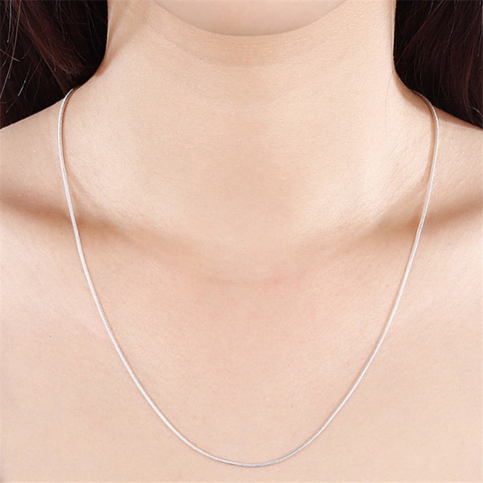 Wholesale Personalized and versatile snake chain necklace, fashionable silver single chain with snake bone chain