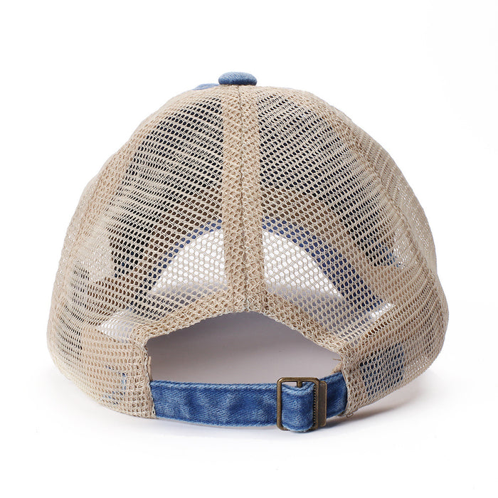 Wholesale Used baseball cap, washed cotton, solid color, light plate, mesh cap, sunshade hat