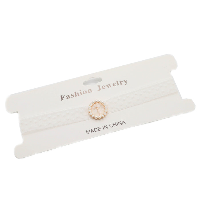 Wholesale Jewelry hollow neck strap pearl round buckle collar necklace collarbone chain necklace