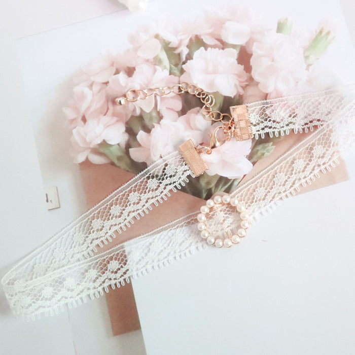 Wholesale Jewelry hollow neck strap pearl round buckle collar necklace collarbone chain necklace