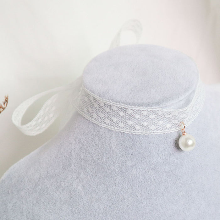 Wholesale Jewelry hollow neck strap pearl round buckle collar necklace collarbone chain necklace