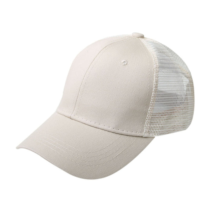 Wholesale Mesh Hat Cotton Solid Color Ponytail Baseball Cap JDC-FH-Chunq007