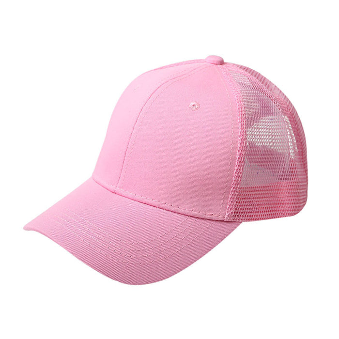 Wholesale Mesh Hat Cotton Solid Color Ponytail Baseball Cap JDC-FH-Chunq007