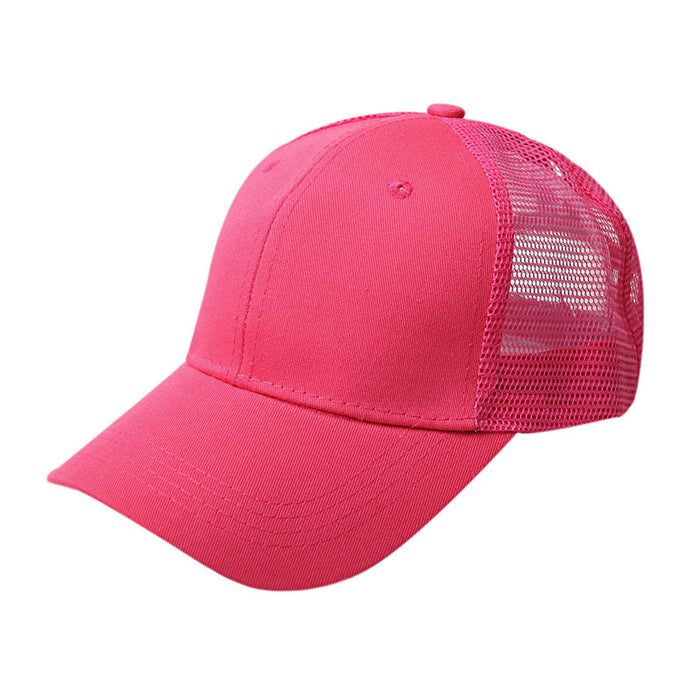 Wholesale Mesh Hat Cotton Solid Color Ponytail Baseball Cap JDC-FH-Chunq007