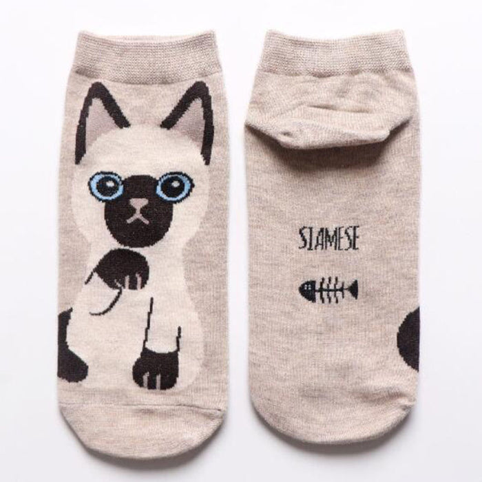 Wholesale Japanese Style Spring and Summer Cotton Boat Socks New Style Women's Socks Classic Cartoon Animal Ladies Boat Socks Cute Cat Dog Short Socks JDC-SK-CG002