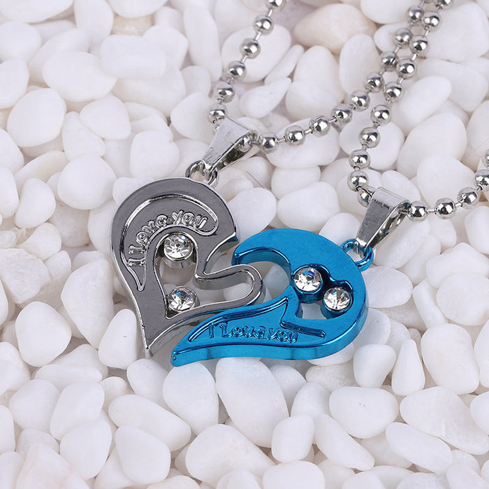 Wholesale Alloy Valentine's Day Hollow Heart Shape Diamond Heart Pendant Necklace JDC-NE-KaY002