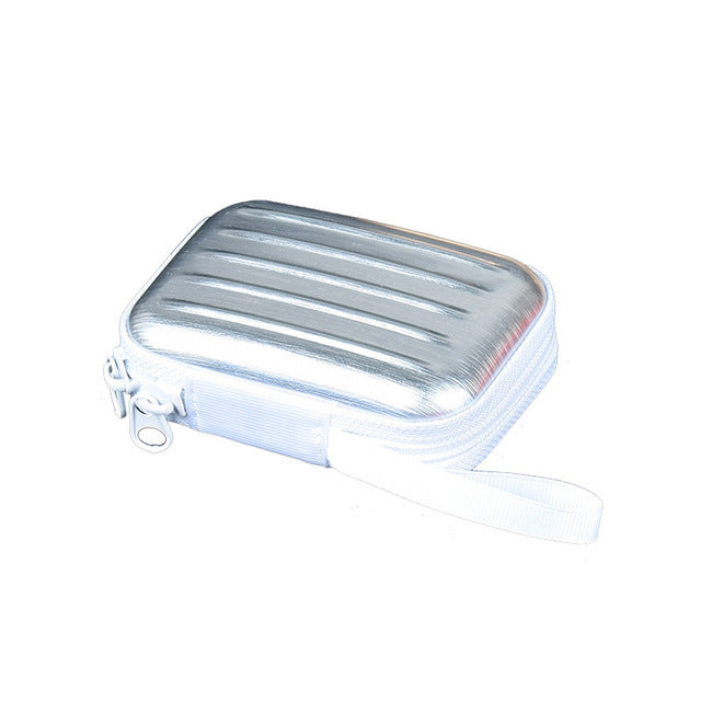 Wholesale Creative Applicable Lars Rectangular Zipper Bag Solid Color Tinplate Storage Coin Purse Headset Keychain Storage Box