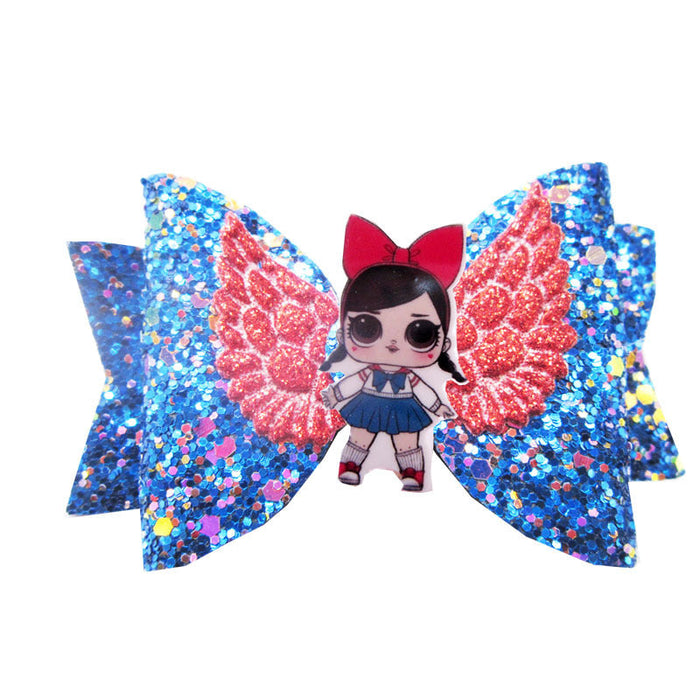 Wholesale Hair Clips Plastic Cute Cartoon Angel Shiny Wings (M) JDC-HC-DLM008