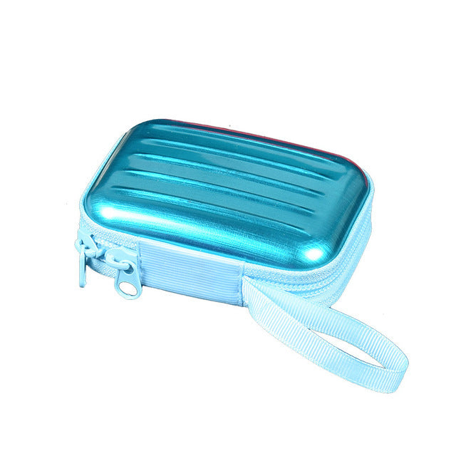 Wholesale Creative Applicable Lars Rectangular Zipper Bag Solid Color Tinplate Storage Coin Purse Headset Keychain Storage Box