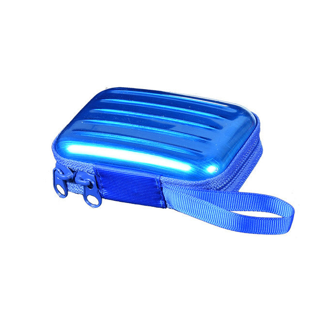 Wholesale Creative Applicable Lars Rectangular Zipper Bag Solid Color Tinplate Storage Coin Purse Headset Keychain Storage Box