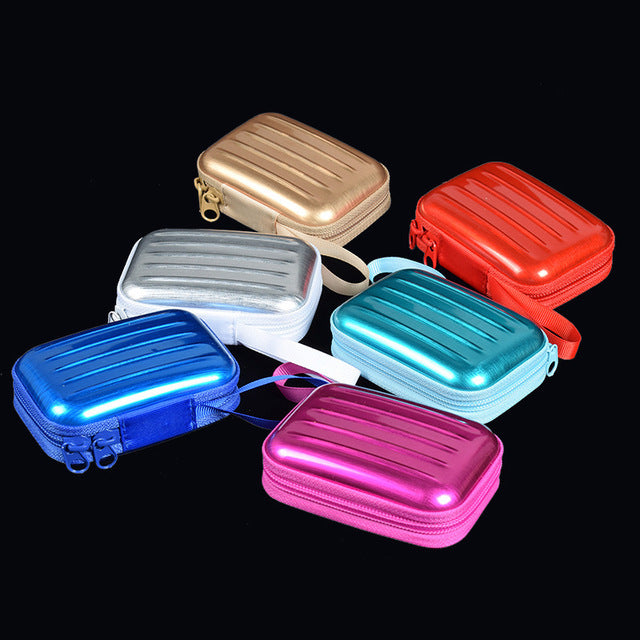 Wholesale Creative Applicable Lars Rectangular Zipper Bag Solid Color Tinplate Storage Coin Purse Headset Keychain Storage Box