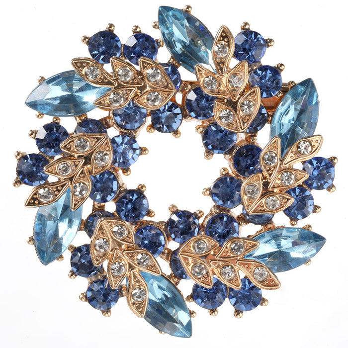 Wholesale Rhinestone Crystal Bauhinia Flower Ring Alloy Brooch JDC-BC-GuoQY002