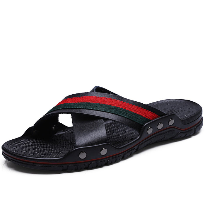 Wholesale Men's Cowhide Slippers JDC-SP-HuangTangshan001