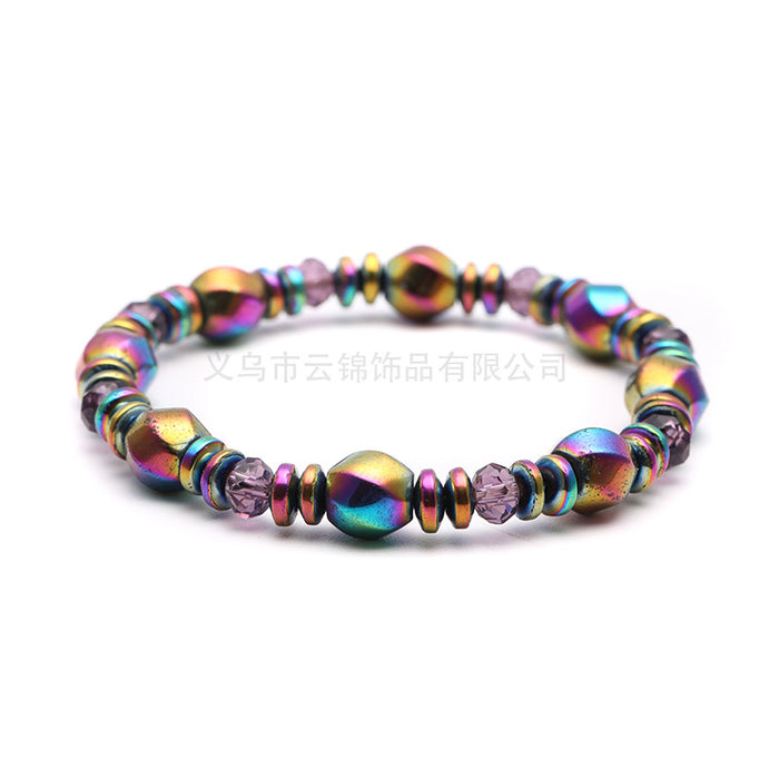 Wholesale Colorful Stone Magnet Hand Woven Bracelet JDC-BT-Yunj008