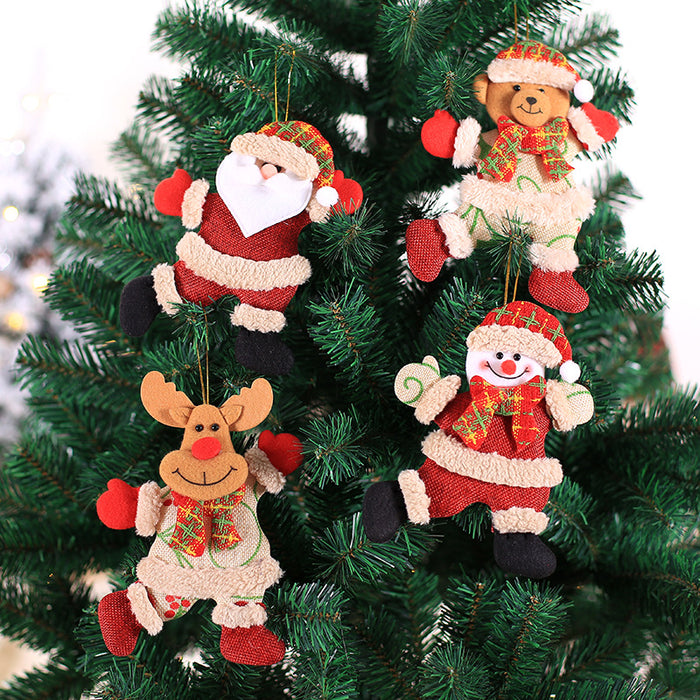 Wholesale Christmas decorations Christmas tree accessories Christmas fabric small doll pendant dancing old snowman doll