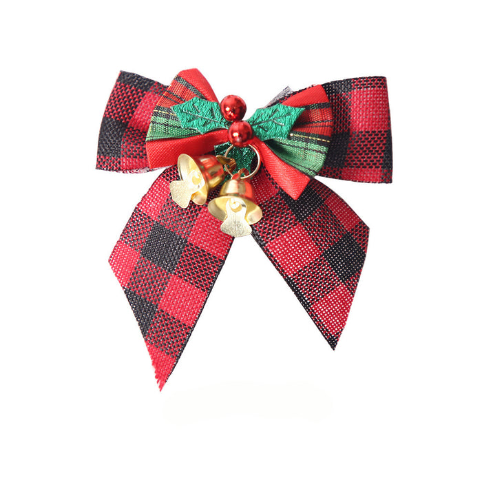 Wholesale Christmas Linen Bow Christmas Tree Ornament Gift Box Decoration JDC-DCN-ZHHAO001