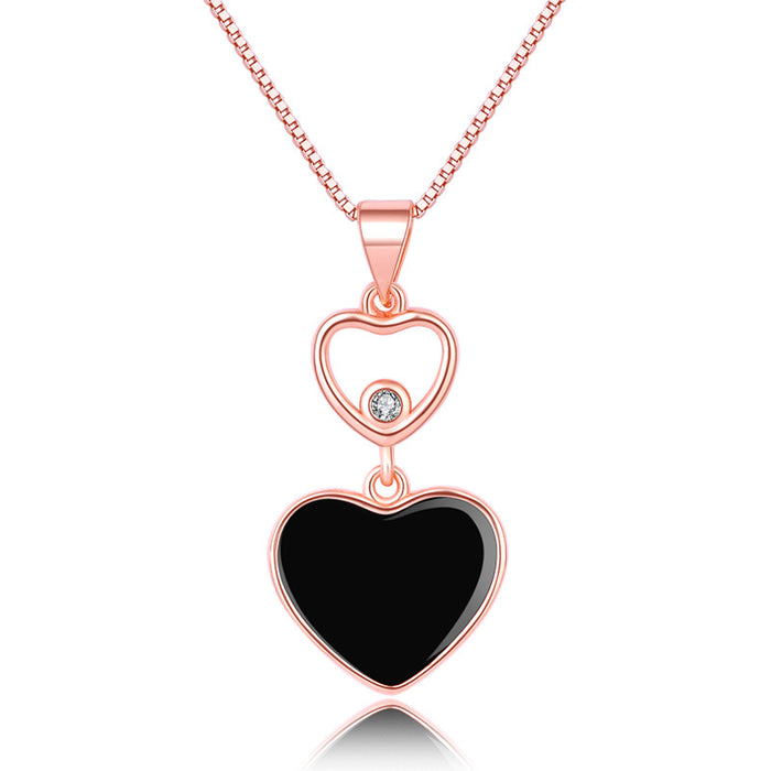 Wholesale Same style necklace, black dropper love pendant, heart-shaped women's necklace